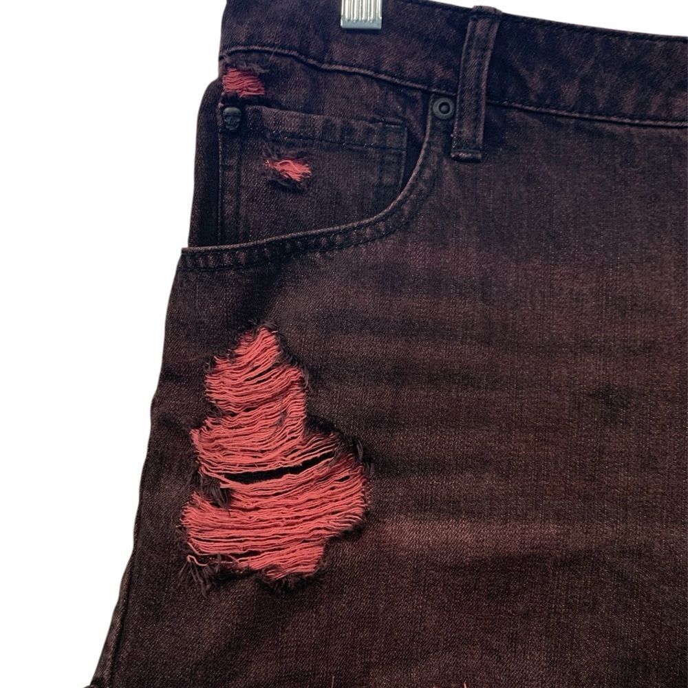 Blackheart Black Jean Shorts Distressed Frayed Hem - Picture 3 of 12
